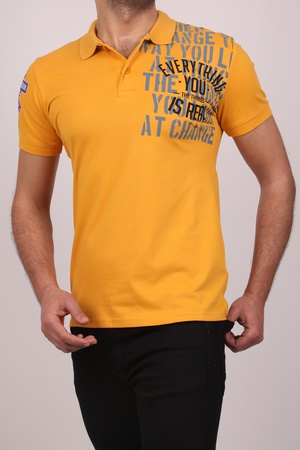 Футболка с воротником-поло из ткани пике