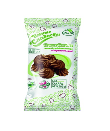 Печенье песочное «Умные сладости» с какао без сахара с амарантовой мукой 210 г