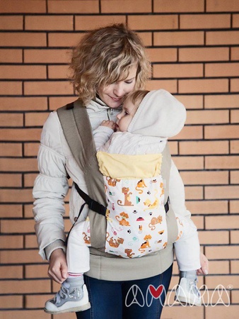 Слинг-рюкзак Легкий, кошечки на бежевом