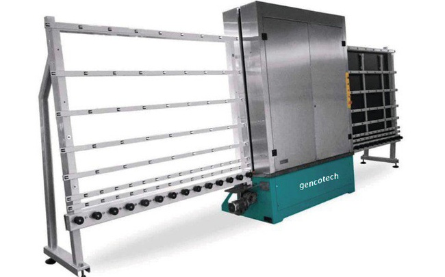 Heat-shrinkable equipment, equipment for washing and drying glass for double-glazed windows.