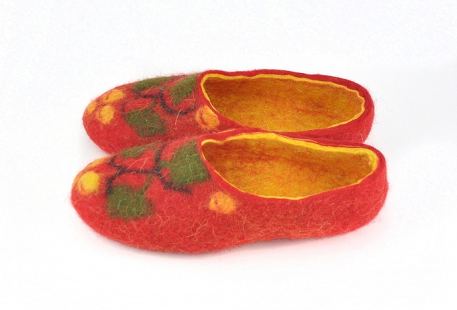 Войлочные тапочки «Хохлома»