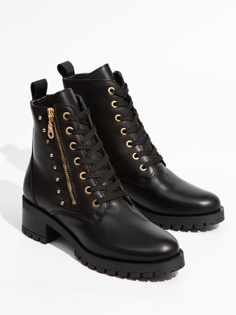 Stylish Women's leather boots / lace-up low shoes MADE IN EUROPE