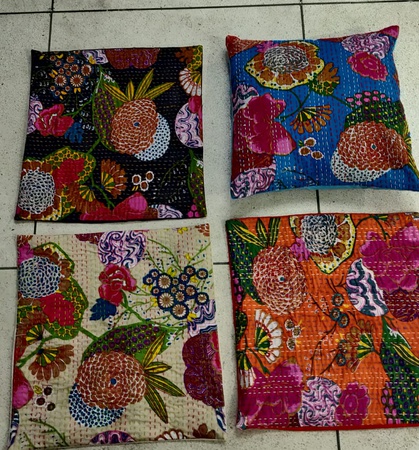 Прошитое вручную винтажное наволочка канта # наволочка индийское # подушка бохо | Декоративная подушка # Fruit print Cushion Cover