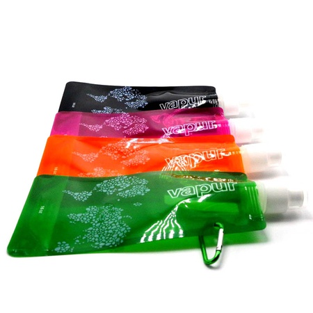 Karabina ile tekrar kullanılabilen katlanabilir şişe &quot;VAPUR&quot;