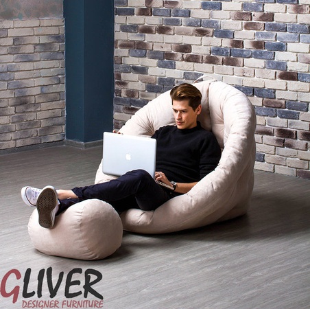 ПУФ ГЛИВЕР СКАЛОП ВЕЛЮР 41