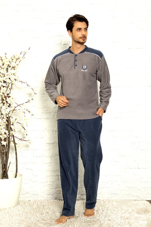 МУЖСКОЙ ЗИМНИЙ ПИЖАМНЫЙ КОСТЮМ ИЗ ФЛИСА - С КАРМАНАМИ - ПЕРВОЕ КАЧЕСТВО