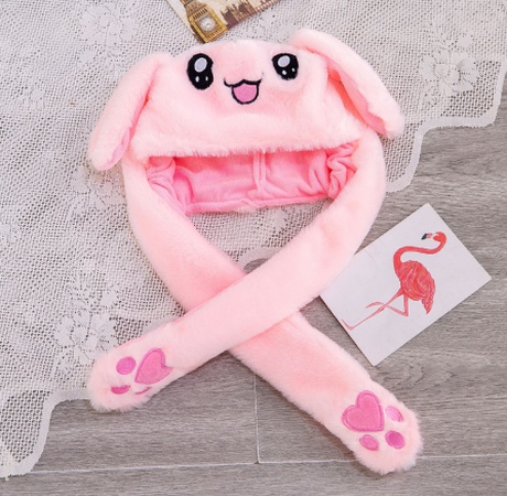 Шапка с кроличьими двигающимися ушками