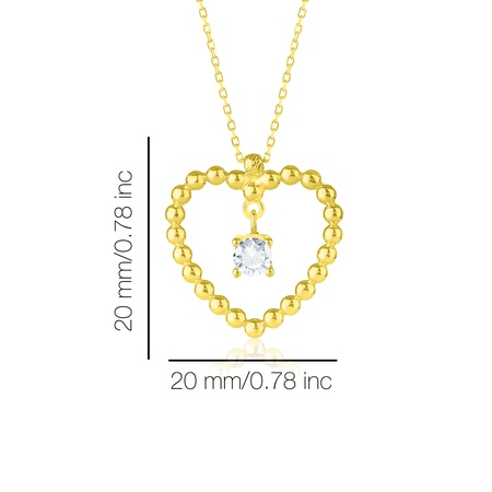 Колье Dorica Ball Heart с одним камнем Even & Pétra из 14-каратного золота