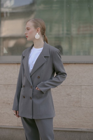 Брюки на высокой талии широкие '20