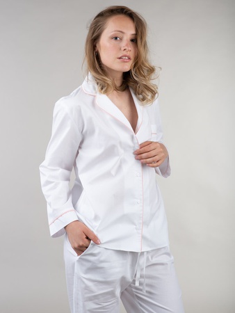 PANTOLONLU PEMBE BORULU PAMUKLU PİJAMA