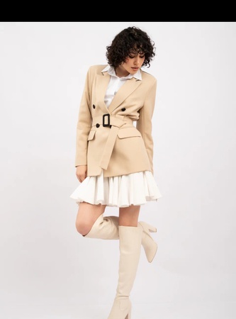 Пиджак оверсайз приталенный с поясом