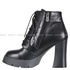 Ankle boots 2504 black, genuine leather, bike