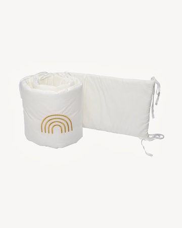 Бампер для детской кроватки с вышивкой радуги