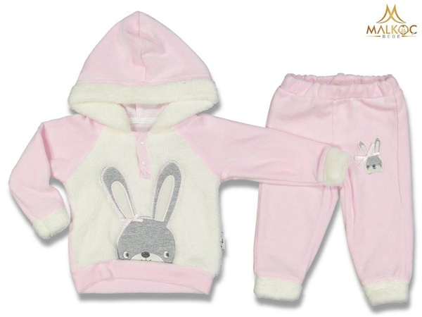 NECİXS 4602-KIZ 6/12 AY TAVŞAN NAKIŞLI WELSOFT KADİFE