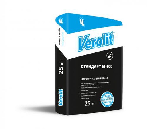 Штукатурка цементная “Verolit СТАНДАРТ М-100” - 25 кг.