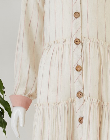 Uzun Kol Yakalı Kız Çocuk Elbise