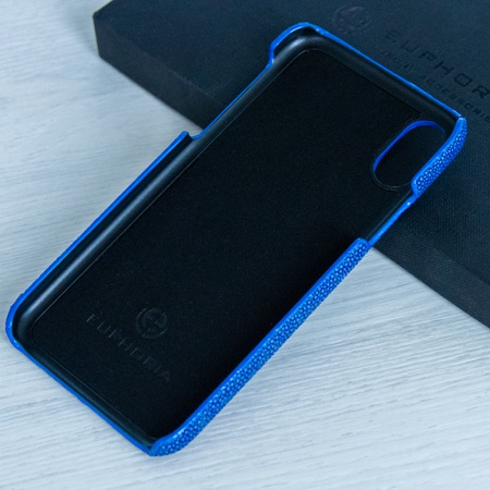 The iPhone X case is crafted from stingray leather