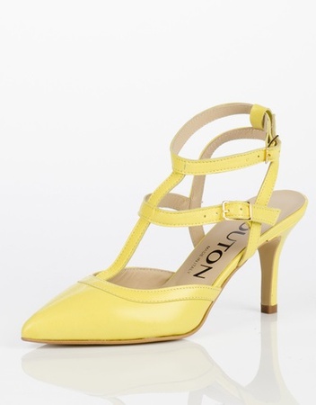 Желтые босоножки с ремешками k043
