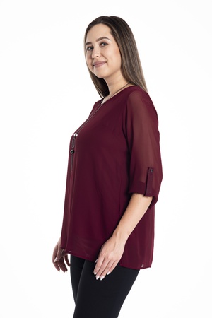 Блузка большого размера с подкладкой из шифона