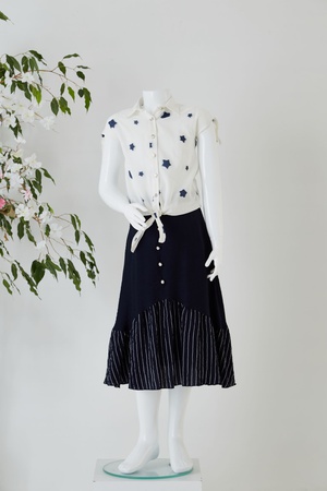 Длинная юбка в полоску