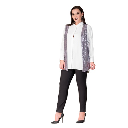 Büyük Beden Pul Payet Yelek