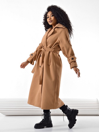 Пальто #4045 модель оверсайз 42-44 подойдёт до 50 размера