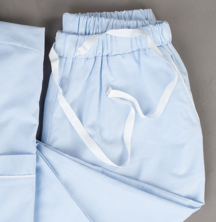 PANTOLONLU BEYAZ BORULU PAMUKLU PİJAMA