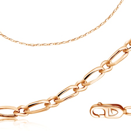 ЦЕПЬ ИЗ КРАСНОГО ЗОЛОТА, ПЛЕТЕНИЕ ПАНЦИРНОЕ