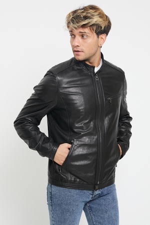Кожаная куртка мужская - Regular Fit