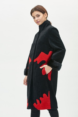 Ceket kadın Silverfox model 806 Siyah trim kürk vizon