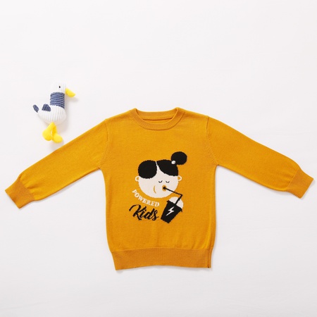 Осенне-зимний детский свитер, теплая забавная милая толстая детская верхняя одежда без подкладки