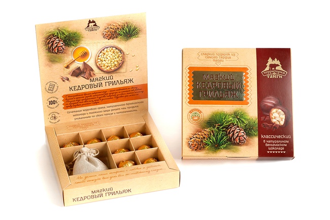 Мягкий кедровый грильяж с ягодами в коробке 120гр (на выбор)/ Ассорти/  *Бонус: травяной чай в подарок!