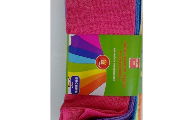 НАБОР "РАДУГА" САЛФЕТОК ИЗ МИКРОФИБРЫ 8 ШТ.