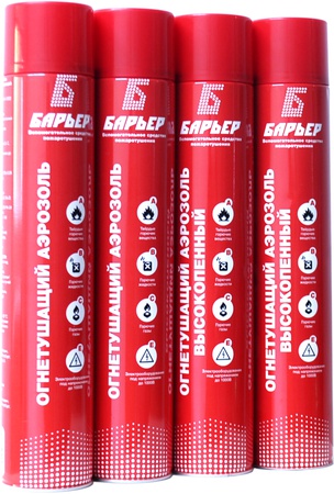 Универсальный аэрозольный огнетушитель Барьер высокопеный