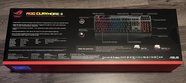 ASUS ROG Claymore II Wireless Modular Gaming Mechanical Keyboard-Black и подставка для игровой гарнитуры ROG Throne Qi