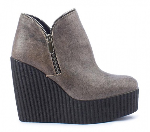 Bk006 graue Keilstiefeletten