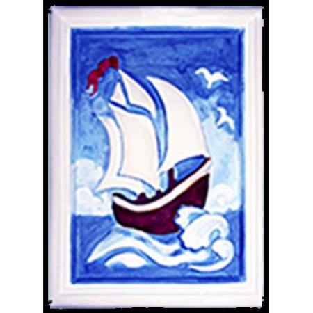 Plaster panel for coloring Sailboat (D175 * Sh1