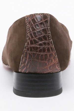 Туфли без каблука с натуральным крокодилом pf023