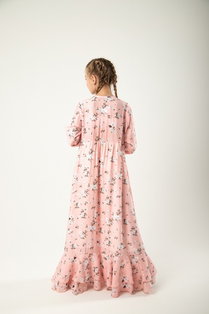 Viskon satenden kızlar için yazlık elbise (11)