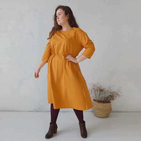 Платье на кулиске Горчичное