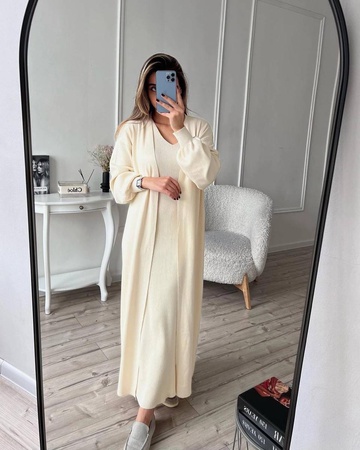 Kadın iki parçalı hırka elbise