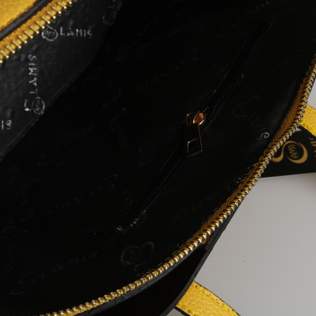 Bayan leopar desenli siyah rengi el ve omuz çantası