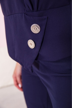 БЛУЗА СВОБОДНОГО КРОЯ ИЗ ШИФОНА СИНЕГО ЦВЕТА