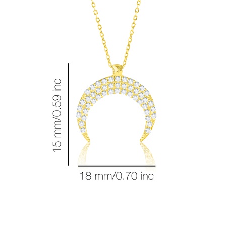 Even & Pétra 14 Ayar Altın Taşlı Hilal Kolye