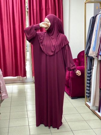 *Намазники*  Полуабайка с Пришитым Платком!🧕🏻 Идеальный вариант для Намаза!🕋 Размер - *Стандартный (42-52)* Цена *11*  Ткань #Калифорния