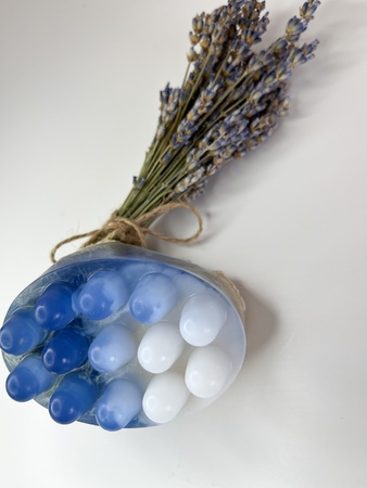 Massage soap with loofah