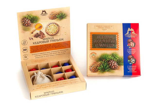Мягкий кедровый грильяж с ягодами в коробке 120гр (на выбор)/ Ассорти/  *Бонус: травяной чай в подарок!