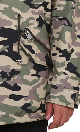 Kamuflaj Desenli İçi Kürklü Kaban