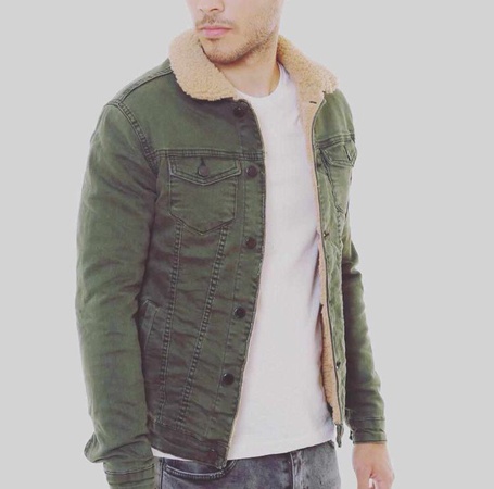 Leather padded jacket