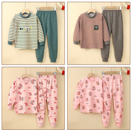 Милый комплект нижнего белья из чистого хлопка, новые большие детские пижамы, длинная детская одежда для подростков